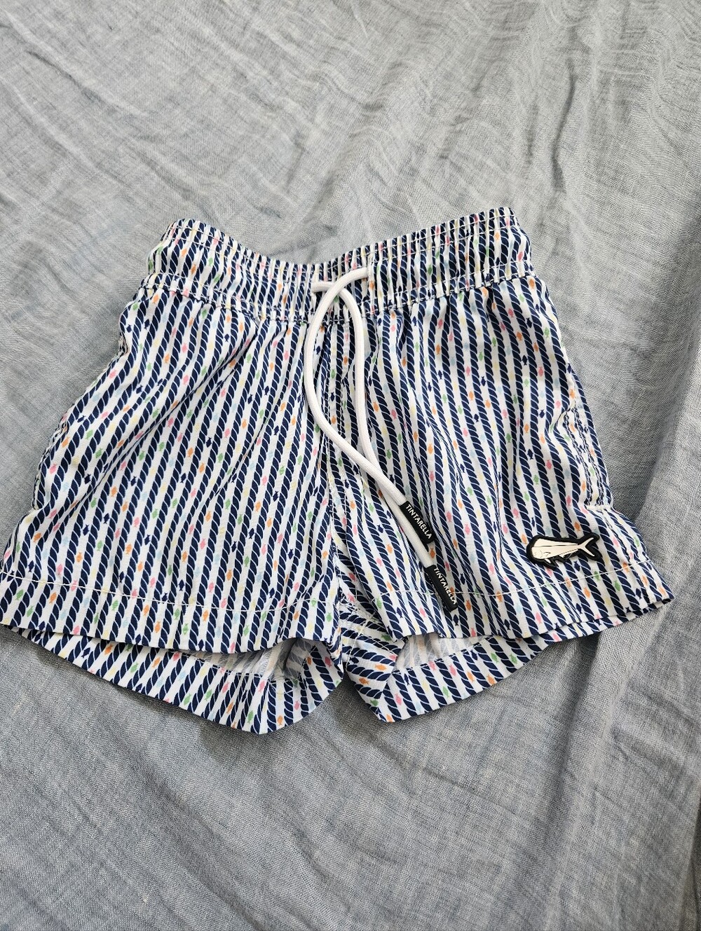 Tintarella Mexico Luxury Boys Rope Fish Print Swim Trunks Size 4A / 4T